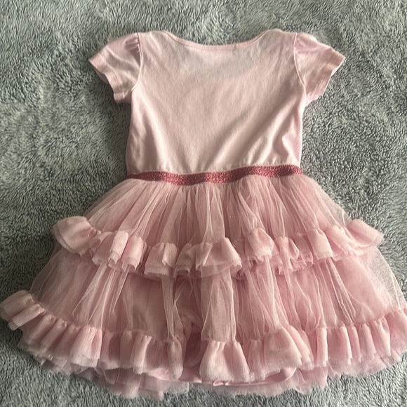 🎀 Children’s Place Birthday Girl Dress Pink Short Sleeve Flowy Tulle Glitter - Picture 5 of 5